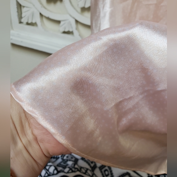 Vintage Katherine Camisole Slip Dress Sleep Top Satin Pink White Polka-d… - Picture 4 of 14